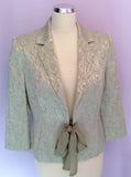 MINOSA LIGHT GREEN JACKET & SKIRT SUIT WITH MATCHING BAG SIZE 12 PETITE - Whispers Dress Agency - Womens Suits & Tailoring - 3