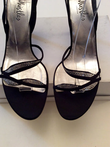 Whistles Black Diamanté Strap Slingback Sandals Size 7/40 - Whispers Dress Agency - Womens Sandals - 2