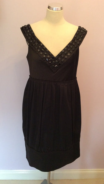 Brand New Zara Black Jewel Trim Dress Size L - Whispers Dress Agency - Womens Dresses - 1