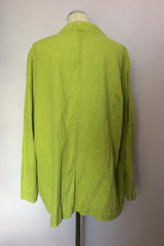 Ann Harvey Lime Green Linen & Cotton Jacket Size 24 - Whispers Dress Agency - Sold - 3