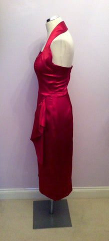 Vivien Holloway Deep Red Sateen 1950s Pencil Dress & Bolero Size 12 - Whispers Dress Agency - Sold - 5