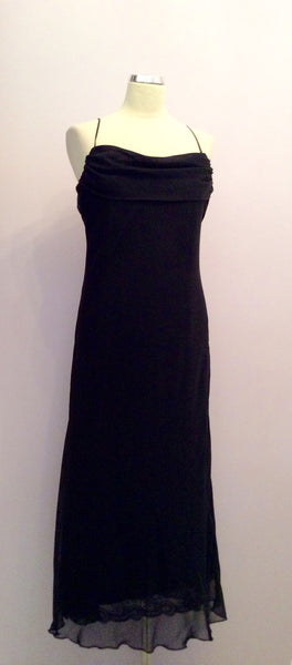 COAST BLACK STRAPPY WATERFALL BACK OCCASION DRESS SIZE 12 - Whispers Dress Agency - Womens Eveningwear - 1