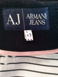 Armani Jeans Black Wool Blend Coat Size 14 - Whispers Dress Agency - Sold - 7