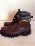 Caterpillar Dark Brown Leather Boots Size 8/42 - Whispers Dress Agency - Sold - 3