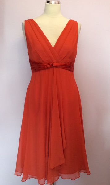 LK Bennett Orange Silk Dress Size 12 - Whispers Dress Agency - Sold - 1