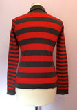 Whistles Grey & Red Spot & Stripe Wool Polo Neck Jumper Size 2 UK 10/12 - Whispers Dress Agency - Womens Knitwear - 2