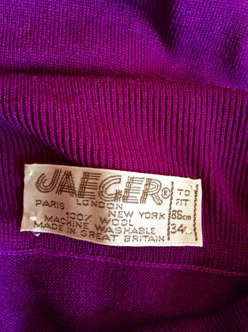 Vintage Jaeger Magenta Wool Poloneck Jumper Size 34" UK S - Whispers Dress Agency - Womens Vintage - 2