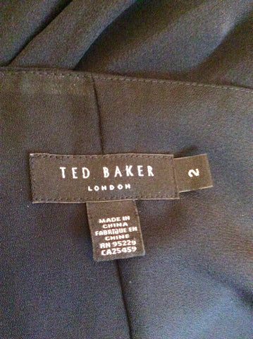 TED BAKER BLACK HALTER NECK SILK DRESS WITH ADDED BEADED WAISTCOAT TOP SIZE 2 UK 10 - Whispers Dress Agency - Womens Dresses - 6