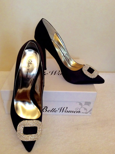 New In Box Belle Woman Black Satin Heels Size 6/39 - Whispers Dress Agency - Sold - 1
