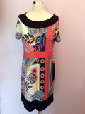 Lakeland Multicoloured Print Stretch Jersey Dress Size 48 UK 16 - Whispers Dress Agency - Sold - 1