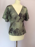 Monsoon Grey & Green Silk Print Top & Long Skirt Size 12 - Whispers Dress Agency - Womens Special Occasion - 2