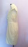 Juicy Couture Cream & Green Pinstripe Cotton Dress Size 10 - Whispers Dress Agency - Womens Dresses - 2