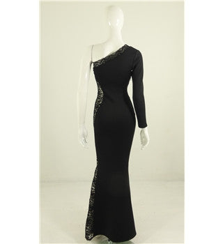 Brand New TFNC Black One Shoulder Lace Trim Evening Dress Size 10 - Whispers Dress Agency - Womens Dresses - 4
