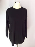 Vintage Jaeger Black Lambswool Crew Neck Jumper Size 34" Approx UK L - Whispers Dress Agency - Sold - 1
