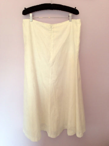 Sandwich White Calf Length Skirt Size 42 UK 14 - Whispers Dress Agency - Sold - 2
