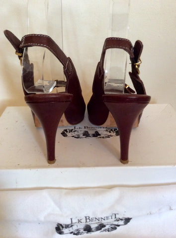 LK Bennett Brown Leather Slingback Heels Size 4/37 - Whispers Dress Agency - Womens Sandals - 5