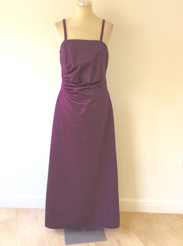RANDI MAY DEEP PLUM LONG EVENING DRESS & MATCHING WRAP SIZE 14 - Whispers Dress Agency - Womens Eveningwear - 2