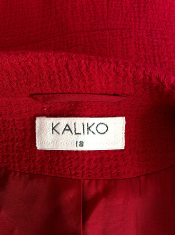 Kaliko Red Wool Suit Jacket Size 18 - Whispers Dress Agency - Sold - 4