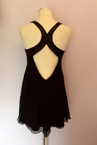 Lipsy Black Beaded & Sequinned Open Back Silk Dress Size 8 - Whispers Dress Agency - Womens Dresses - 3