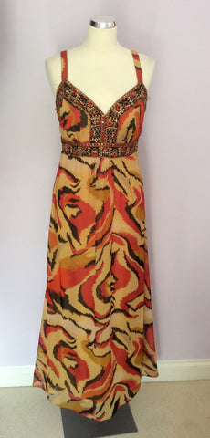 Brand New John Rocha Abstract Tribal Maxi Dress Size 12 - Whispers Dress Agency - Womens Dresses - 1