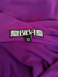 Biba Purple Cowl Neck Stretch Dress Size 12 - Whispers Dress Agency - Sold - 4