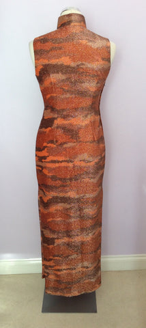 Vintage Orange & Brown Sparkle Long Dress Size 10 - Whispers Dress Agency - Sold - 4