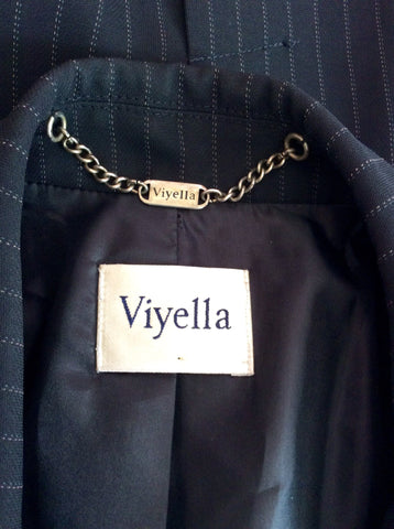 VIYELLA BLACK PINSTRIPE JACKET & 2 PAIRS OF TROUSER SUIT SIZE 10/12/14 - Whispers Dress Agency - Womens Suits & Tailoring - 4