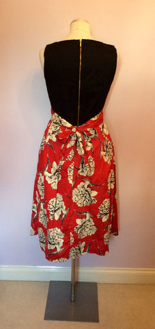 Closet Black Top & Red Floral Skirt Dress Size 12 - Whispers Dress Agency - Sold - 3