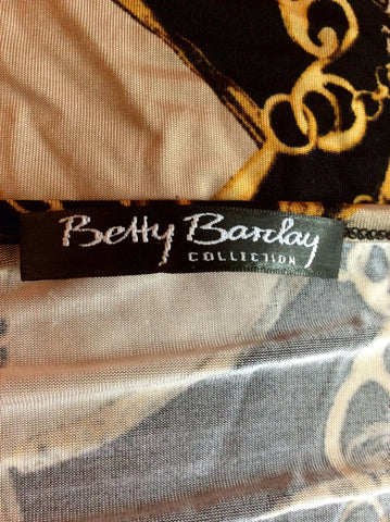 Betty Barclay Collection Navy, Beige & Gold Print Top Size 16 - Whispers Dress Agency - Sold - 3