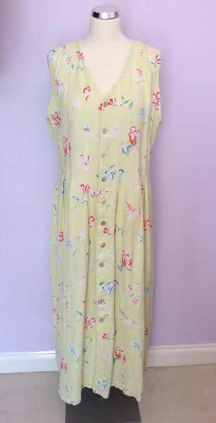 Jackpot By Carli Gry Lemon Floral Print Linen Dress Size 4 UK XL - Whispers Dress Agency - Sold - 1