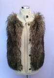 Michael Kors Cream Knit & Faux Fur Gilet Size M - Whispers Dress Agency - Sold - 3
