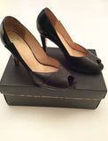 Paul Smith Black Leather & Suede Trim Peeptoe Heels Size 7/40 - Whispers Dress Agency - Womens Heels - 2
