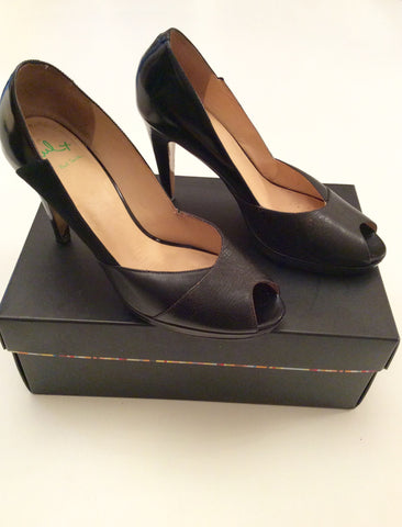 Paul Smith Black Leather & Suede Trim Peeptoe Heels Size 7/40 - Whispers Dress Agency - Womens Heels - 2