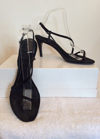Ralph Lauren Black Satin Strappy Sandals Size 6/39 - Whispers Dress Agency - Sold - 2