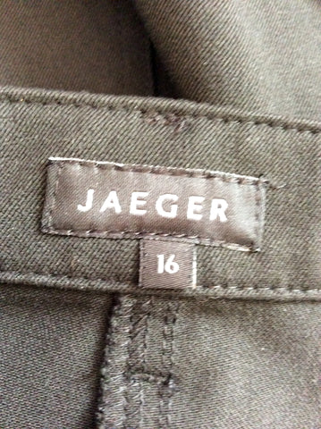 Jaeger Black Cotton Trousers Size 16 - Whispers Dress Agency - Sold - 4