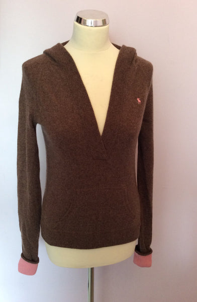 Abercrombie & Fitch Brown Cashmere Hooded Jumper Size L - Whispers Dress Agency - Sold - 1