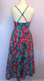Vintage Laura Ashley Blue Floral Print Cotton Dress Size 12 Fit 10 - Whispers Dress Agency - Sold - 3