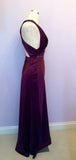 Dynasty Deep Plum Satin Long Evening Dress Size 8 - Whispers Dress Agency - Womens Eveningwear - 4