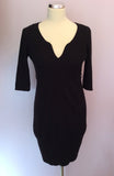 Karen Millen Black Wool Blend Knit Dress Size 3 Approx. 12 - Whispers Dress Agency - Womens Dresses - 1