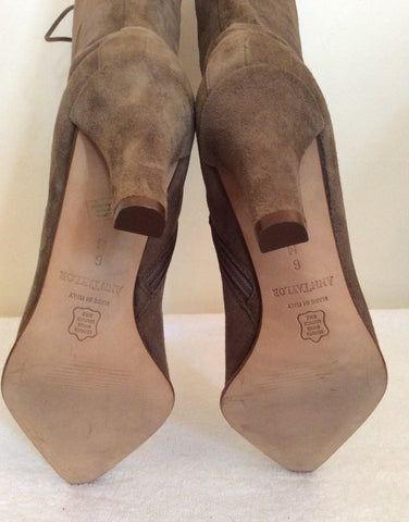 Brand New Ann Taylor Light Brown Suede Boots & Matching Handbag Size 3.5/36 - Whispers Dress Agency - Sold - 7