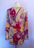 Escada Multi Coloured Print Silk Blend Cardigan Size 40 UK 12 - Whispers Dress Agency - Sold - 3