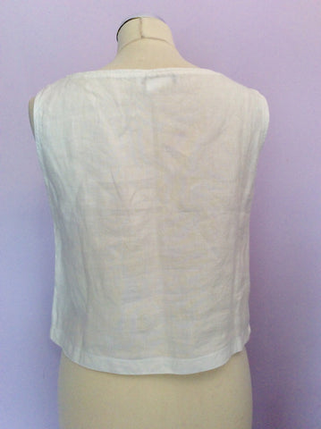 Jaeger White Sleeveless Crop Top Size 12 - Whispers Dress Agency - Sold - 3