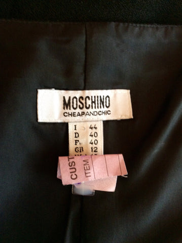 Moschino Cheap And Chic Black Bow Trim Strappy Pencil Dress Size 12 - Whispers Dress Agency - Sold - 5