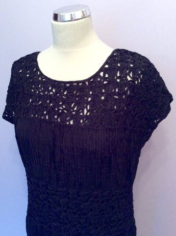 Jigsaw black appliqué design shift dress size S - Whispers Dress Agency - Womens Dresses - 2