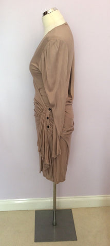 Religion Fawn / Blush Wrap Dress Size 12 - Whispers Dress Agency - Sold - 3