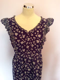 MONSOON BLUE FLORAL PRINT SILK TEA DRESS SIZE 18 - Whispers Dress Agency - Womens Dresses - 2
