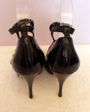 Kurt Geiger Black Patent Peeptoe Buckle Straps Heels Size 5/38 - Whispers Dress Agency - Sold - 5