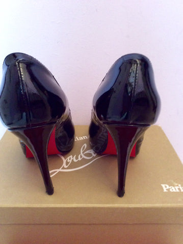 Christian Louboutin Black Patent Leather Peeptoe Heels Size 6/39 - Whispers Dress Agency - Sold - 3