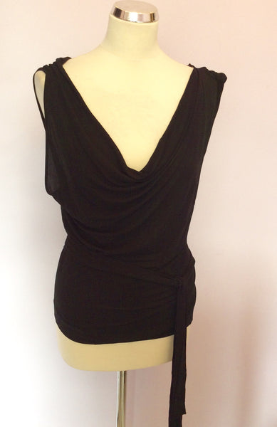 VIVIENNE WESTWOOD RED LABEL BLACK SCOOP NECK TIE WAIST TOP SIZE L - Whispers Dress Agency - Sold - 1