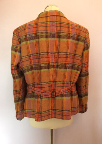 NANA NANETTI MULTI COLOURED CHECK WOOL BLEND JACKET SIZE 18 - Whispers Dress Agency - Womens Coats & Jackets - 3